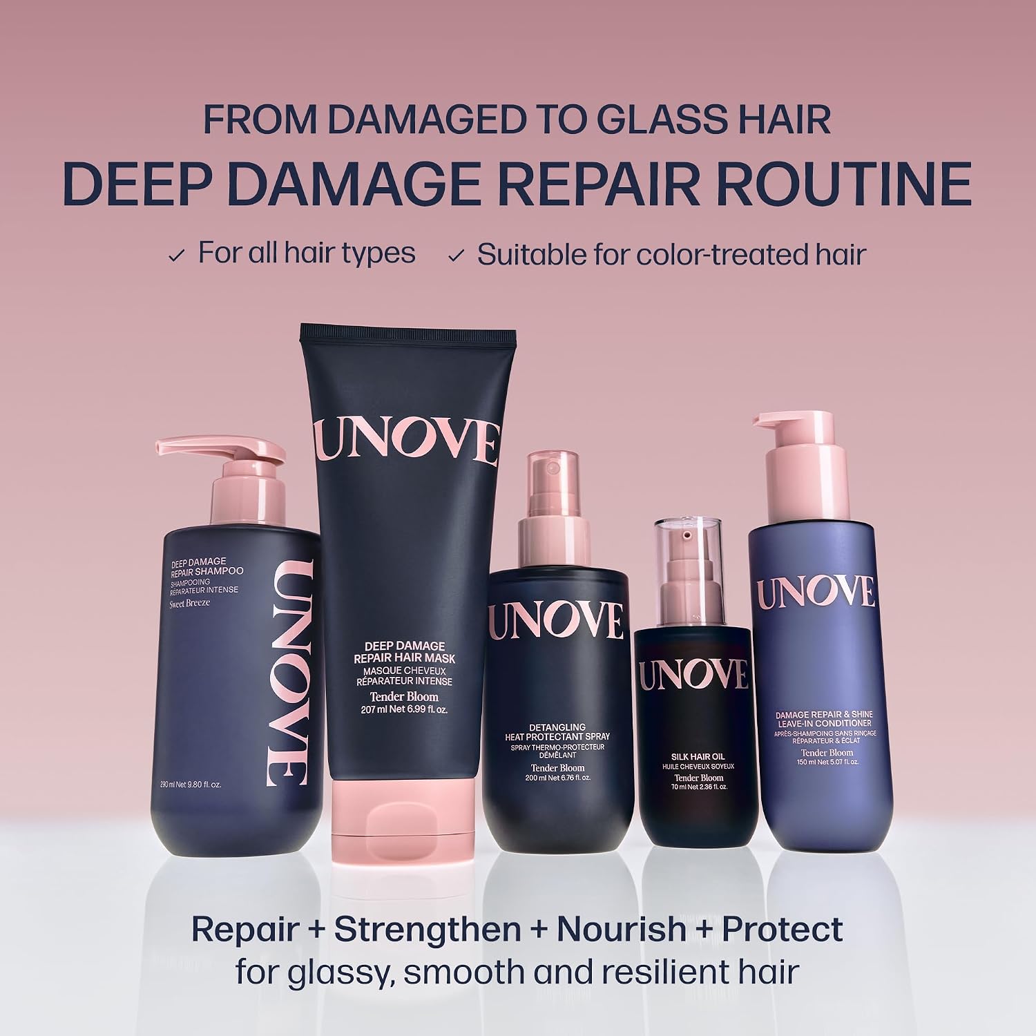 UNOVE Deep Damage Silk Oil Essence Hair Serum 70ml/2.4 fl.oz | Korean Hair Care, Hair Oil Serum, Split End & Frizz Repair Treatment
