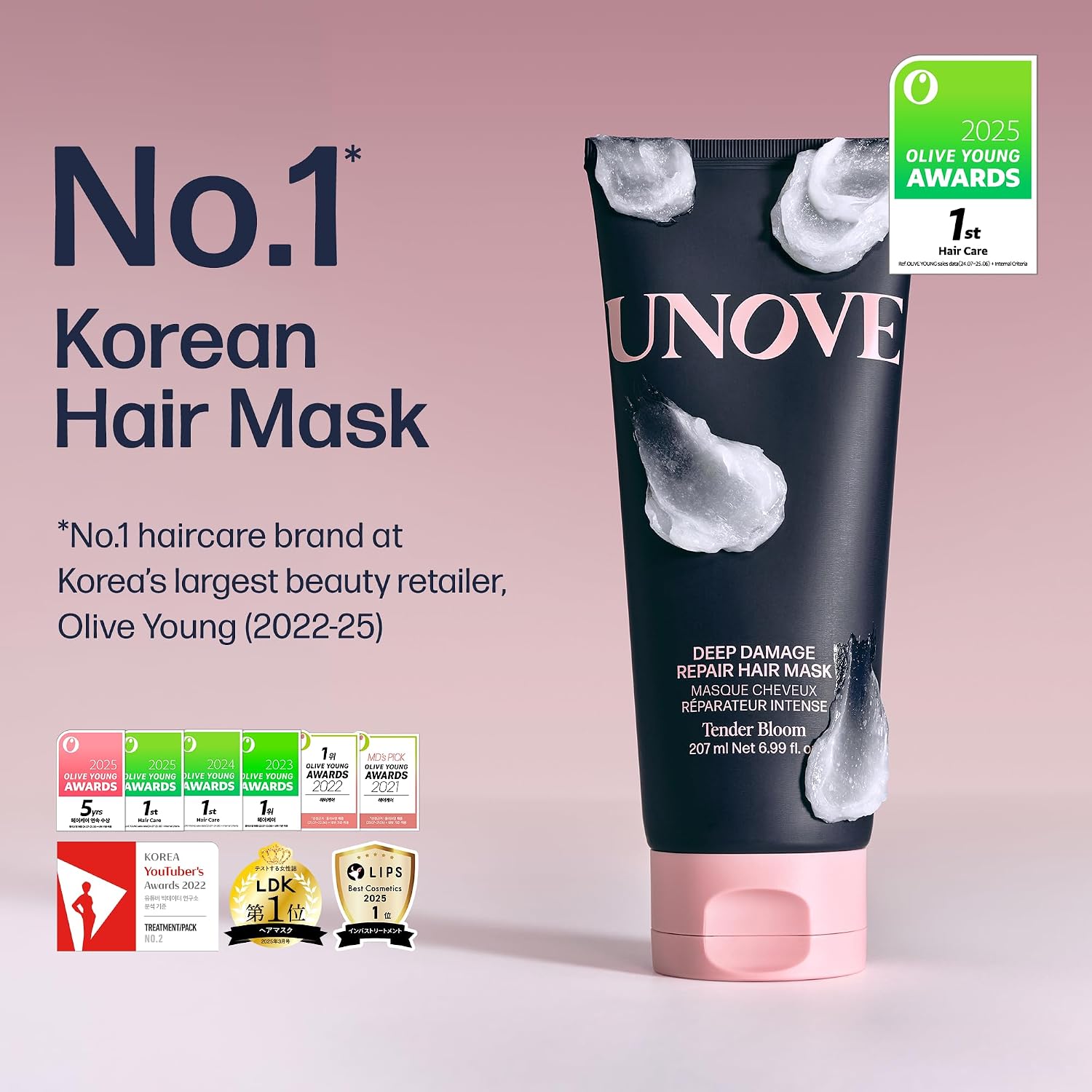 UNOVE Deep Damage Treatment Ex - Protein Hair Treatment & Hair Mask for Damaged Hair | Deep Conditioning & Keratin Hair Mask for Dry, Frizzy Hair | Korean Hair Care