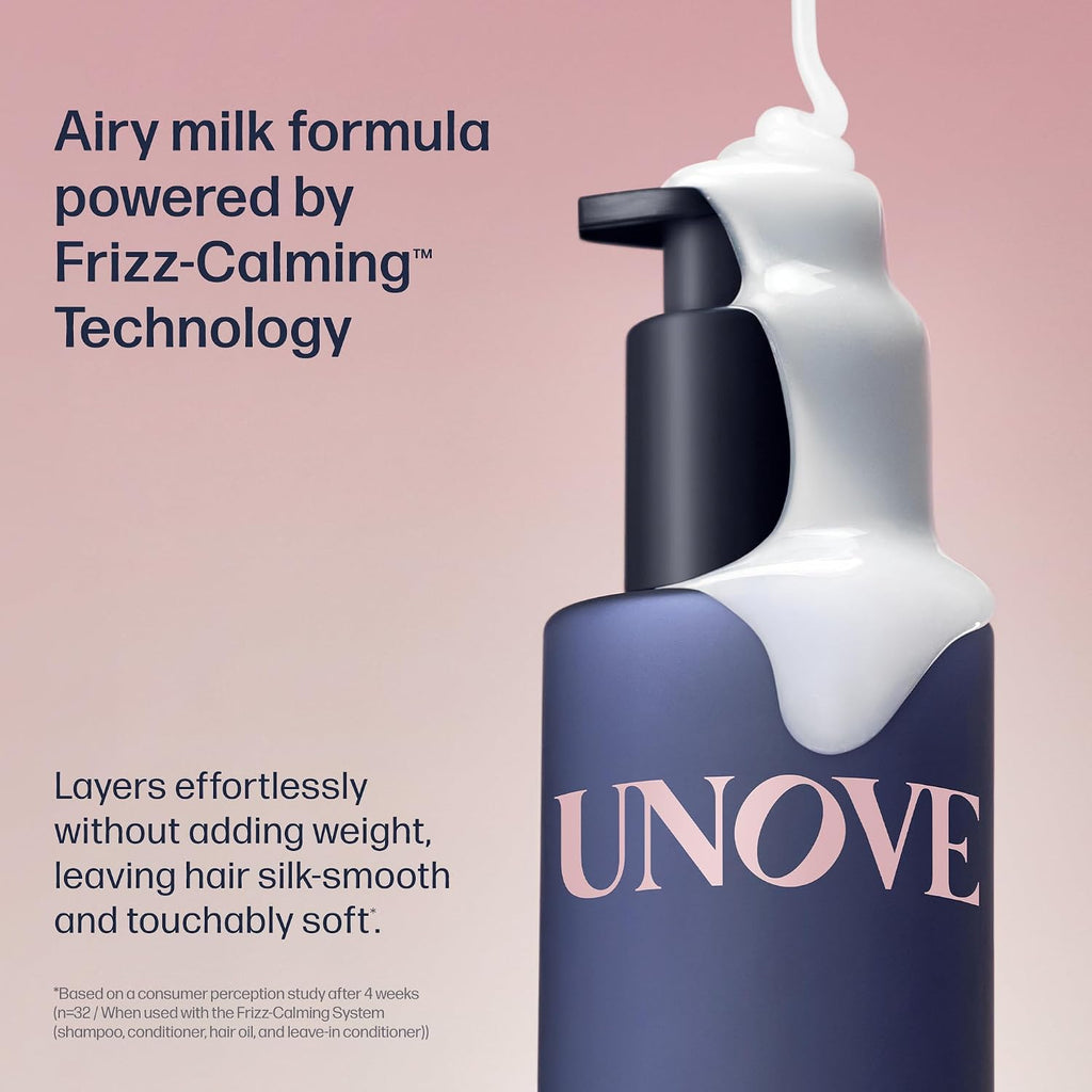 UNOVE Frizz-Calming Sleek Leave-In Conditioner, Anti Frizz Heat Protectant Hair Treatment, 72-Hour Frizz Control, Humidity & Static Resistant, 150 ml / 5.07 fl oz | Korean Hair Care, Leave In Conditioner, Anti Frizz Heat Protectant