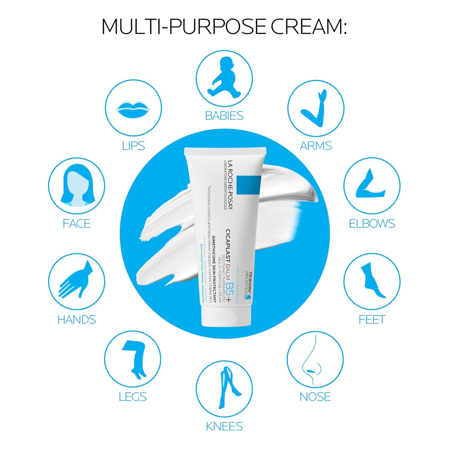 La Roche-Posay Cicaplast Balm B5 Skin Barrier Repair Cream with Centella Asiatica, Shea Butter & Panthenol | Multi-Purpose Healing Ointment for Dry, Irritated Skin | Face, Body & Hand Balm, Baby Safe