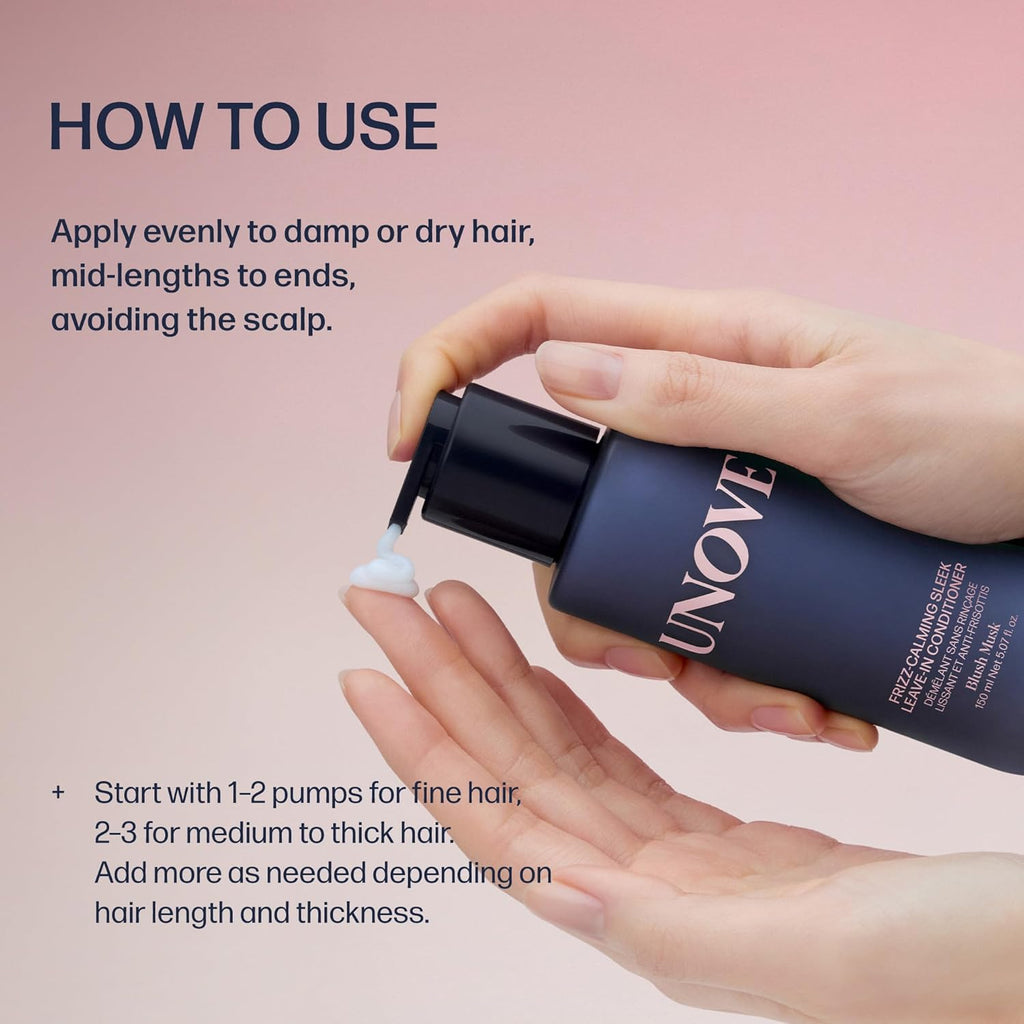 UNOVE Frizz-Calming Sleek Leave-In Conditioner, Anti Frizz Heat Protectant Hair Treatment, 72-Hour Frizz Control, Humidity & Static Resistant, 150 ml / 5.07 fl oz | Korean Hair Care, Leave In Conditioner, Anti Frizz Heat Protectant