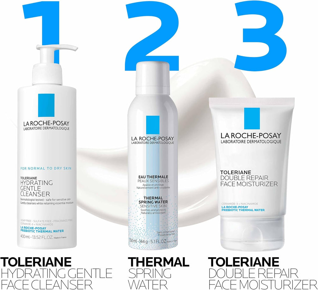 Toleriane Double Repair Face Moisturizer, Daily Moisturizer Face Cream with Ceramide and Niacinamide for All Skin Types