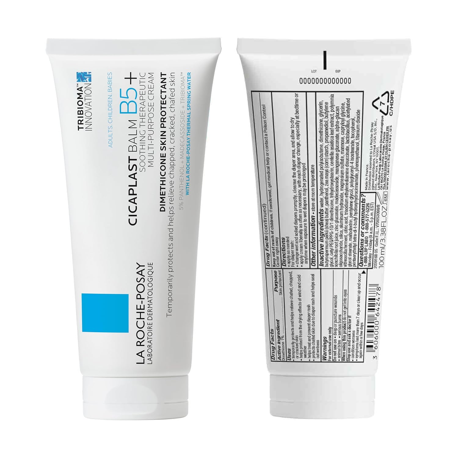 La Roche-Posay Cicaplast Balm B5 Skin Barrier Repair Cream with Centella Asiatica, Shea Butter & Panthenol | Multi-Purpose Healing Ointment for Dry, Irritated Skin | Face, Body & Hand Balm, Baby Safe
