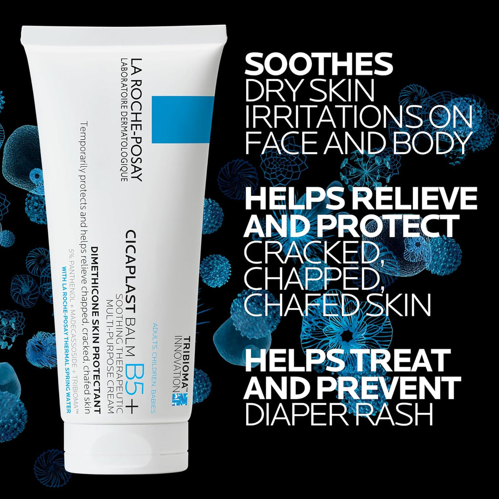 La Roche-Posay Cicaplast Balm B5 Skin Barrier Repair Cream with Centella Asiatica, Shea Butter & Panthenol | Multi-Purpose Healing Ointment for Dry, Irritated Skin | Face, Body & Hand Balm, Baby Safe